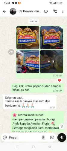 Testimonial Papan Bunga Pernikahan banjarbaru